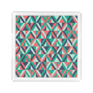Mid-Century Modern Geometric Pattern Acrylic Tray