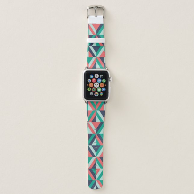 Mid-Century Modern Geometric Pattern Apple Watch Band (Front)