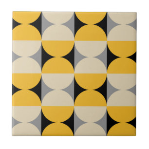 Mid Century Modern Geometric Pattern Ceramic Tile