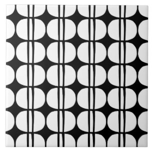 Mid Century Modern Geometric Pattern Ceramic Tile