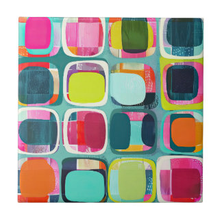  Mid Century Modern Geometric Pattern Colorful Ceramic Tile