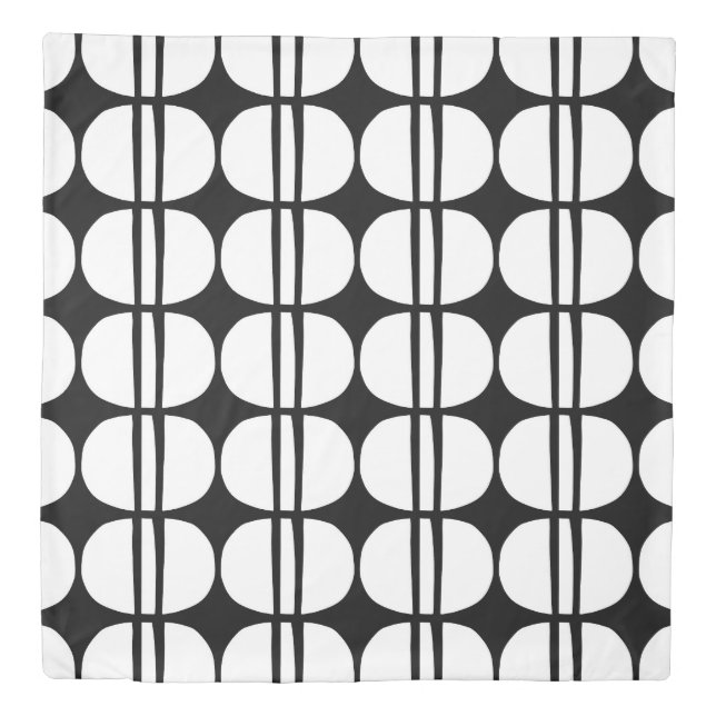 Mid Century Modern Geometric Pattern Duvet Cover (Front)