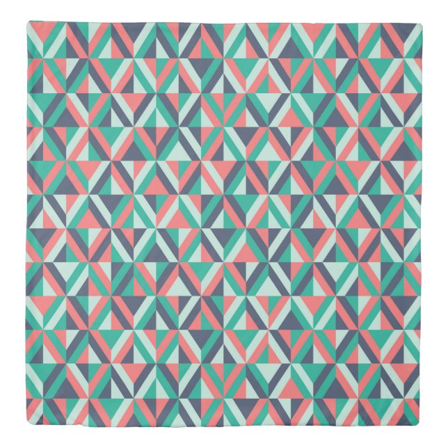 Mid-Century Modern Geometric Pattern Duvet Cover (Front)