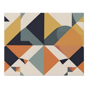 Mid-Century Modern Geometric Pattern Faux Canvas Print