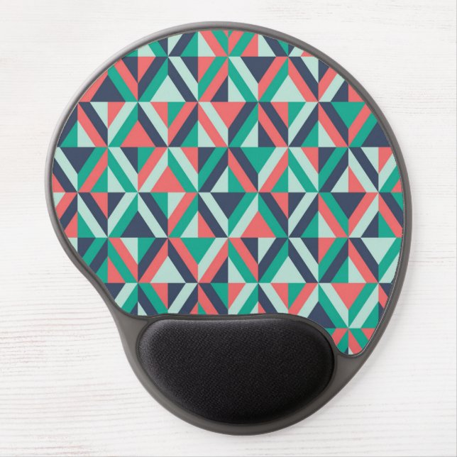 Mid-Century Modern Geometric Pattern Gel Mouse Pad (Front)