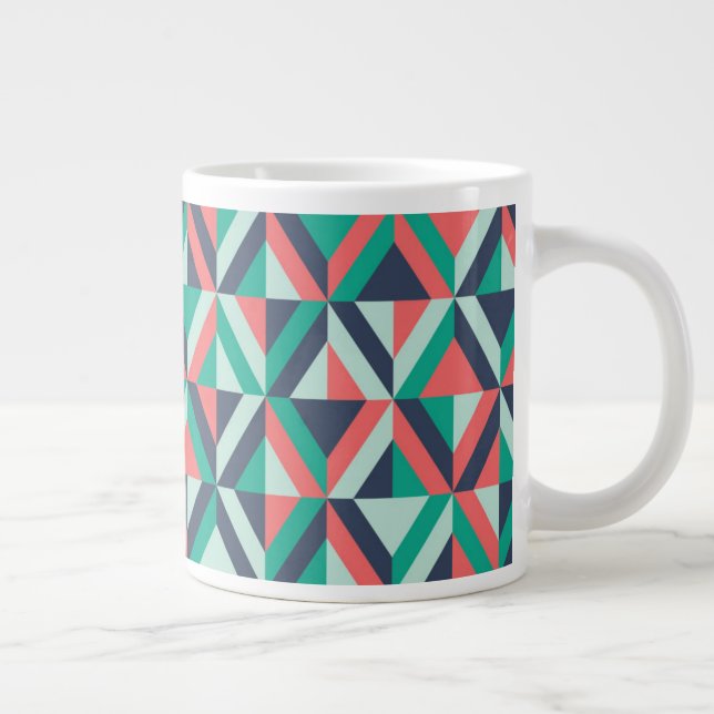 Mid-Century Modern Geometric Pattern Giant Coffee Mug (Right)