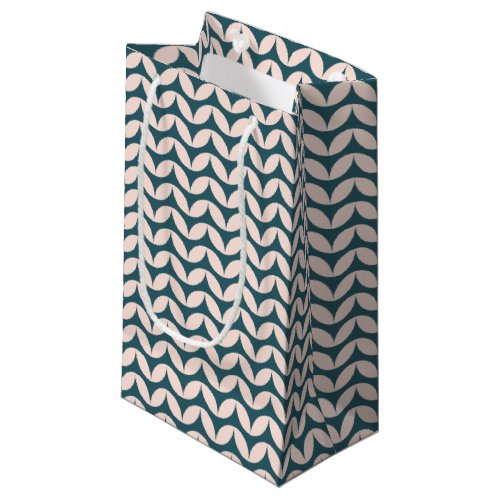 Mid Century Modern Geometric Pattern in Teal Blush Small Gift Bag