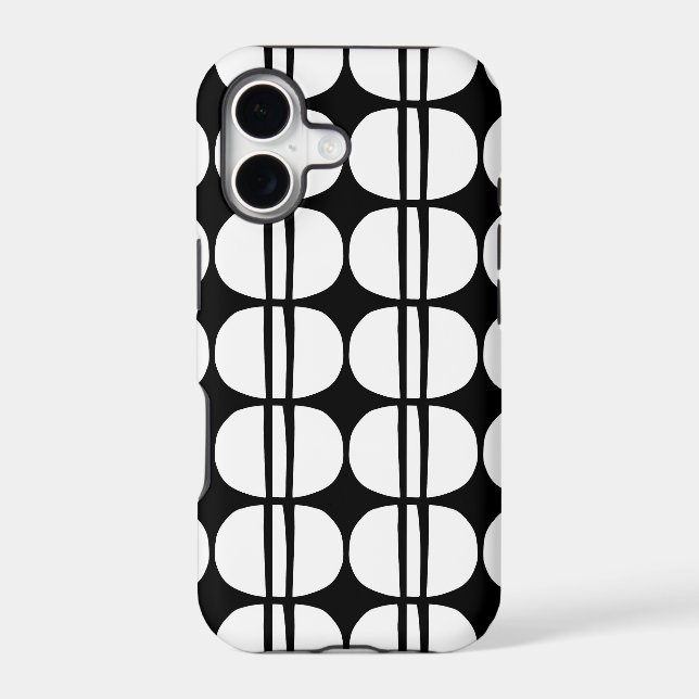 Mid Century Modern Geometric Pattern Iphone Case (Back)