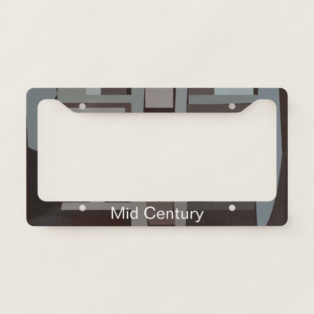 Mid Century Modern Geometric Pattern     License Plate Frame (Front)