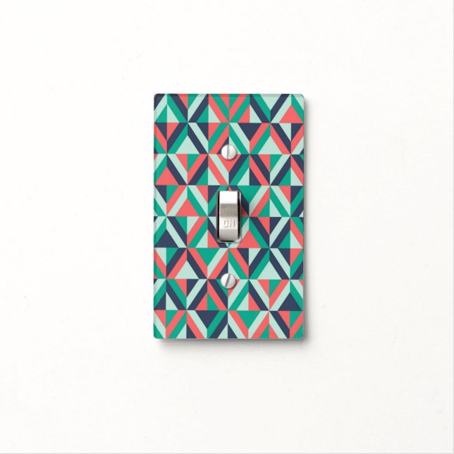 Mid-Century Modern Geometric Pattern Light Switch Cover (In Situ)