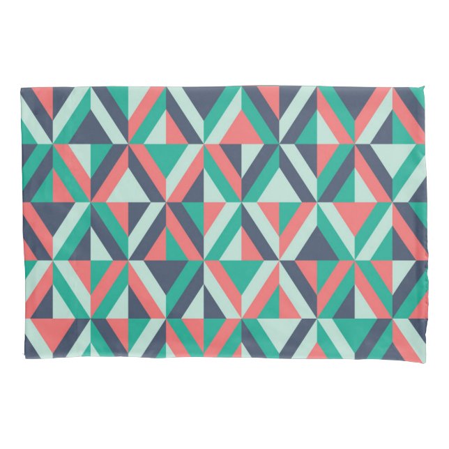 Mid-Century Modern Geometric Pattern Pillow Case (Front-Left)