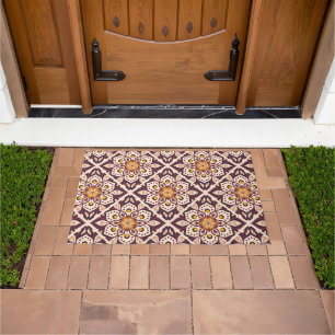 Mid-Century Modern Geometric Pattern – Retro Abstr Doormat