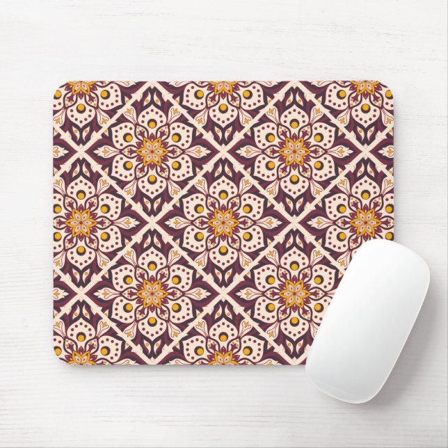 Mid-Century Modern Geometric Pattern – Retro Abstr Mouse Pad (With Mouse)