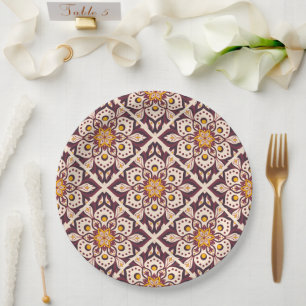 Mid-Century Modern Geometric Pattern – Retro Abstr Paper Plates