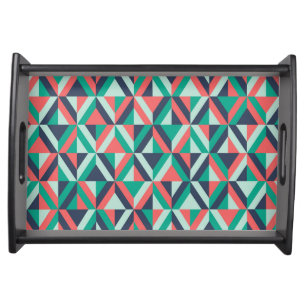 Mid-Century Modern Geometric Pattern Serving Tray