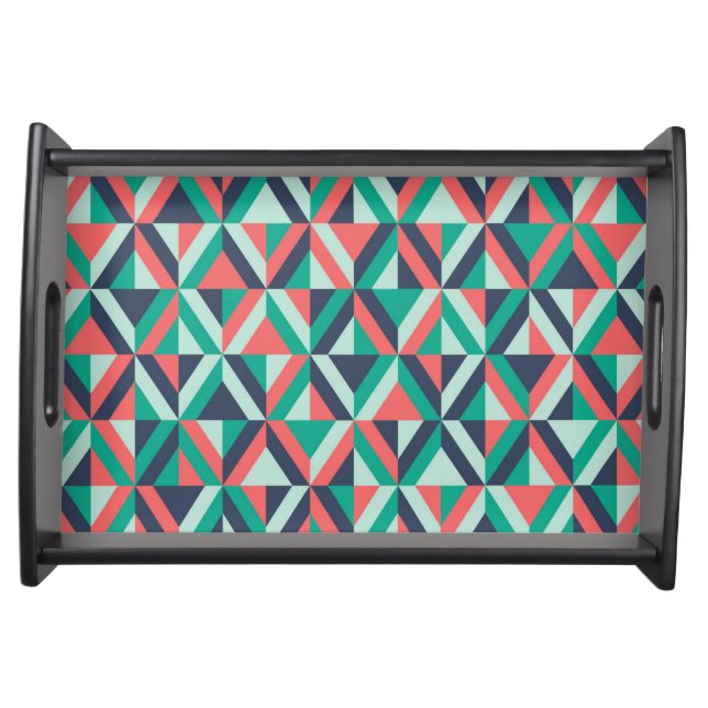 Mid-Century Modern Geometric Pattern Serving Tray (Front)