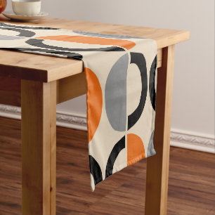 Mid Century Modern Geometric Pattern Short Table Runner