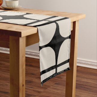 Mid Century Modern Geometric Pattern Short Table Runner