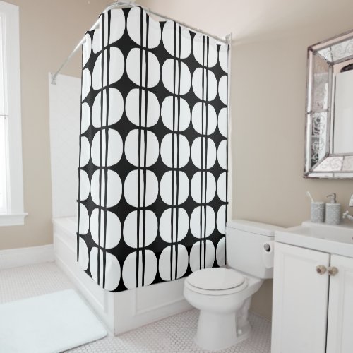 Mid Century Modern Geometric Pattern Shower Curtain