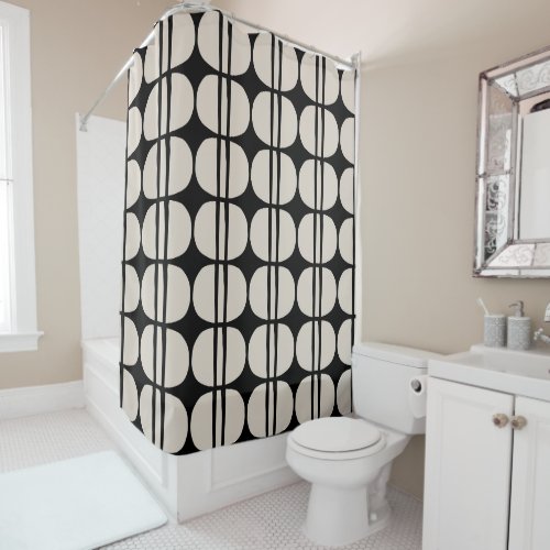 Mid Century Modern Geometric Pattern Shower Curtain
