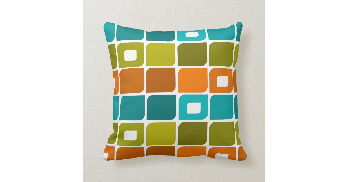 Mid Century Modern Geometric Pattern Throw Pillow Zazzle Com