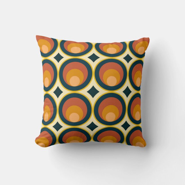 Mid Century Modern Geometric Pattern Throw Pillow (Front)
