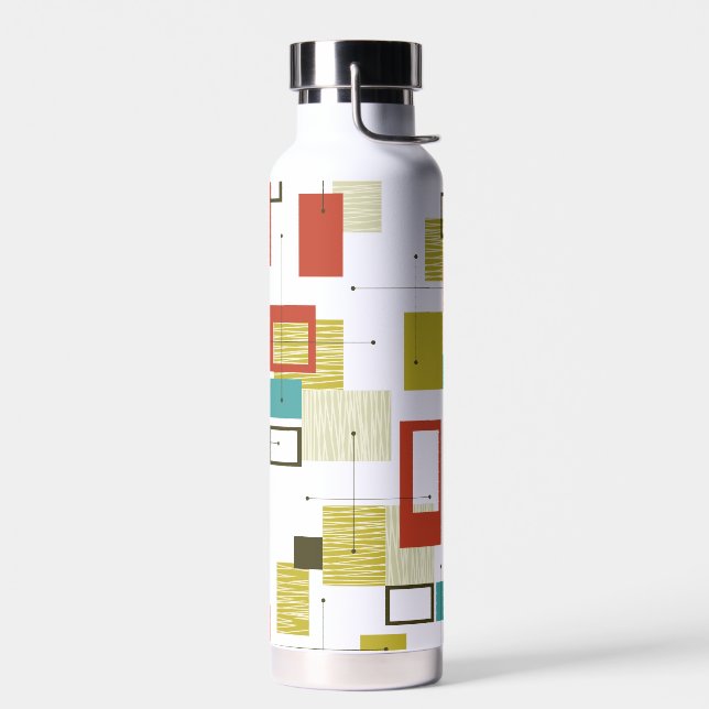 Mid Century Modern Geometric Pattern Water Bottle (Left)