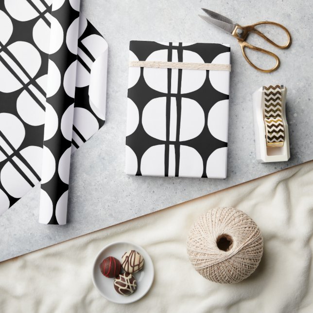 Mid Century Modern Geometric Pattern Wrapping Paper (Crafts)