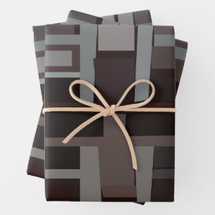 Mid Century Modern Geometric Pattern Wrapping Paper Sheets