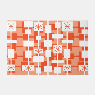 Mid Century Modern Geometric Peach Doormat