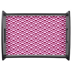Mid-Century Modern geometric, pink and burgundy Serving Tray