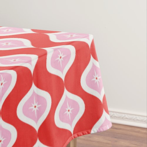 Mid_Century Modern geometric red and pink Tablecloth