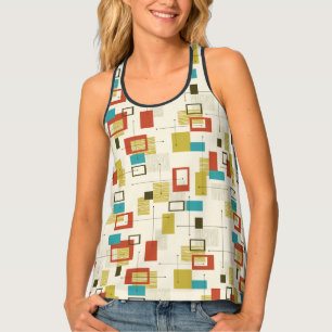 Mid-Century modern geometric retro pattern Tank Top