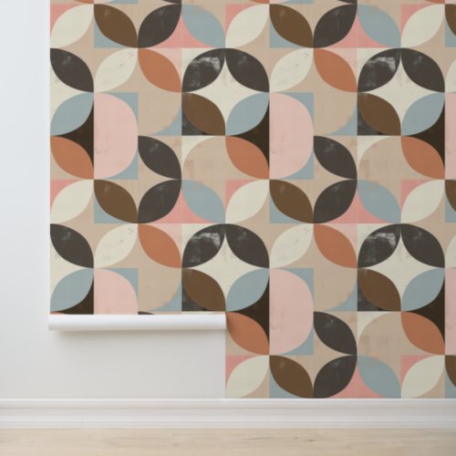 Mid_Century Modern Geometric Seamless Pattern Wallpaper