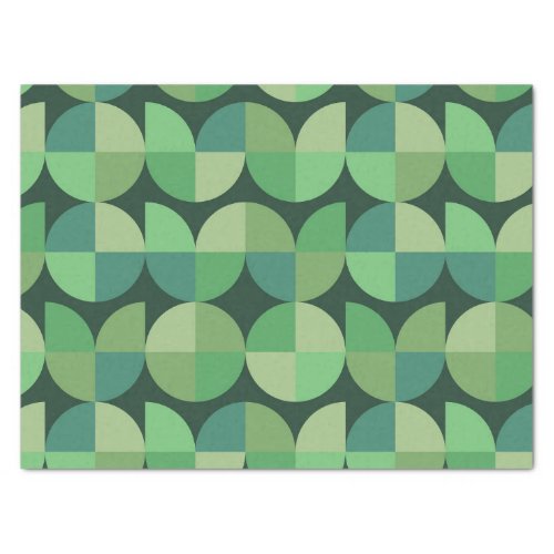Mid Century Modern Geometric Shapes Green  Tissue Paper