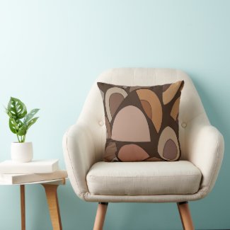 Mid Century Modern Geometric Shapes Throw Pillow