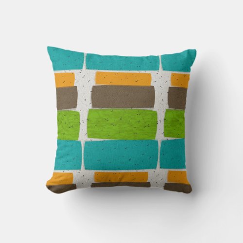 Mid_century Modern Geometric Shapes Throw Pillow