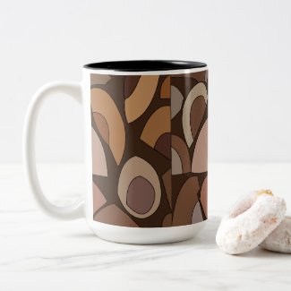 Mid Century Modern Geometric Shapes Two-Tone Coffee Mug