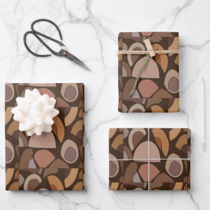 Mid Century Modern Geometric Shapes Wrapping Paper Sheets