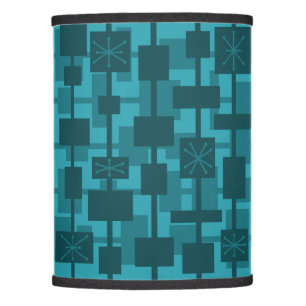 Mid Century Modern Geometric Teal Lamp Shade