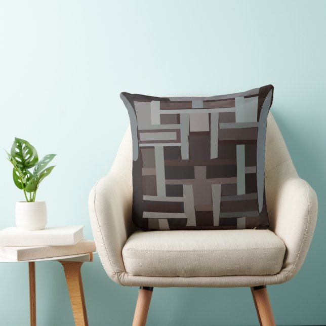 Mid Century Modern Geometric  Throw Pillow (Chair)