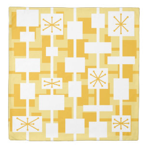 Mid Century Modern Geometric Yellow Duvet Cover