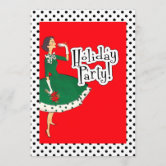 Christmas Party Invitation, 80's Rockin Holiday Party Retro