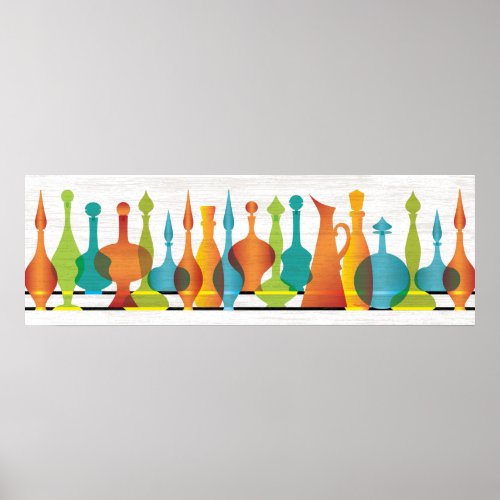 Mid Century Modern Glass Vases Poster