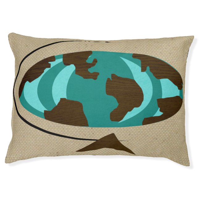 Mid Century Modern Globe Art Dog Bed (Front)