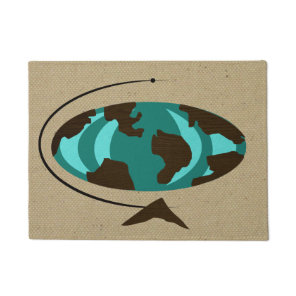 Mid Century Modern Globe Art Door Mat