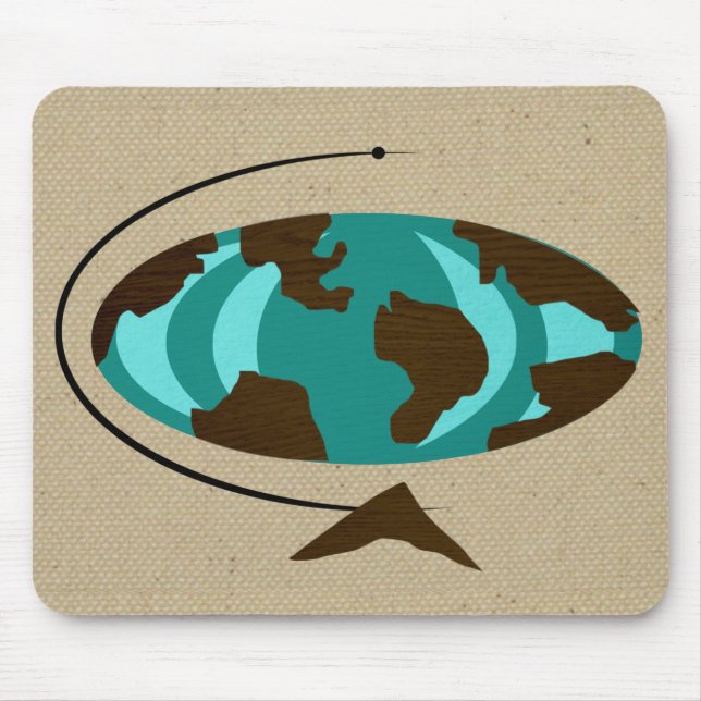 Mid Century Modern Globe Art Mousepad (Front)