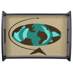 Mid Century Modern Globe Art Serving Tray