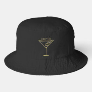Mid Century Modern Gold 2 Olive Martini Bucket Hat