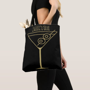 Mid Century Modern Gold 2 Olive Martini Tote Bag